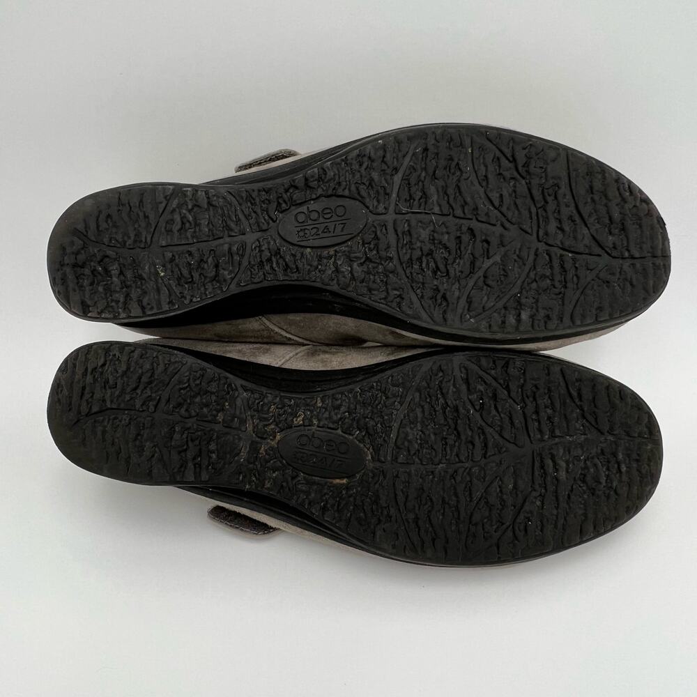 Abeo Ella Maryjane Wedge Shoes Womens 8.5 Gray Suede Leather Comfort Walking - Picture 7 of 10
